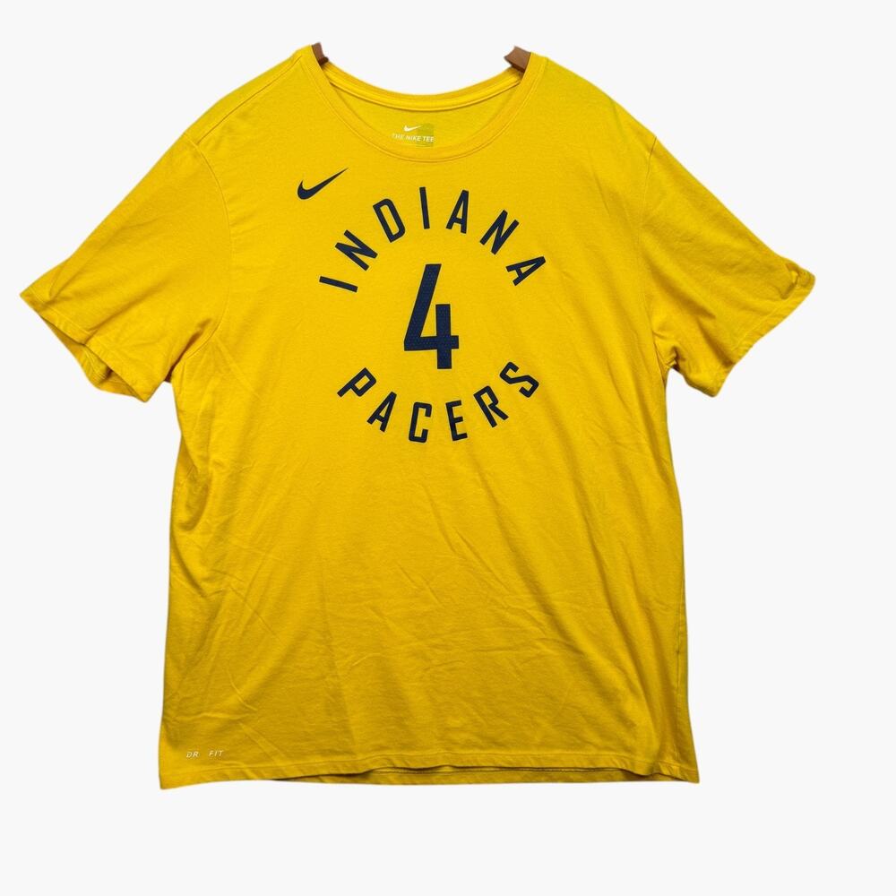 Indiana Pacers NBA Basketball Victor Oladipo #4 Nike Dri-Fit Yellow T Shirt 2XL